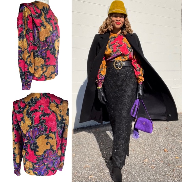 Vintage Tops - VINTAGE STATEMENT BLOUSE